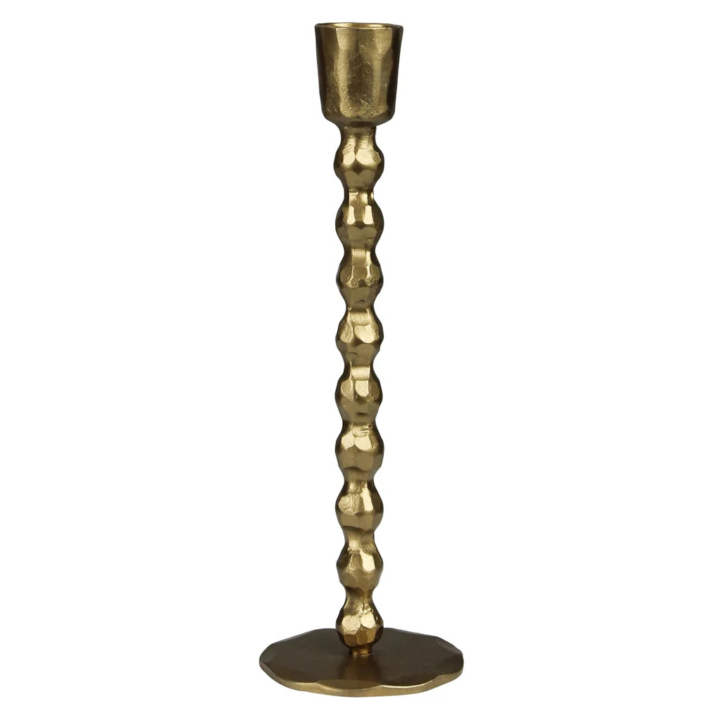 Brass Beaded Stem Taper Holder, Tall