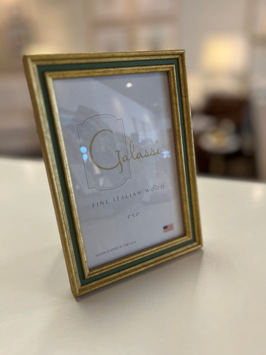 Gold with Green Channel Frame 4x6