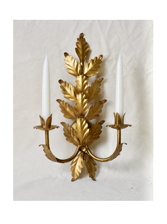 Gold Acanthus Candle Sconce