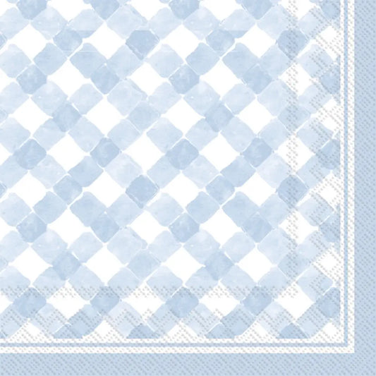 Blue Gingham Cocktail Napkins