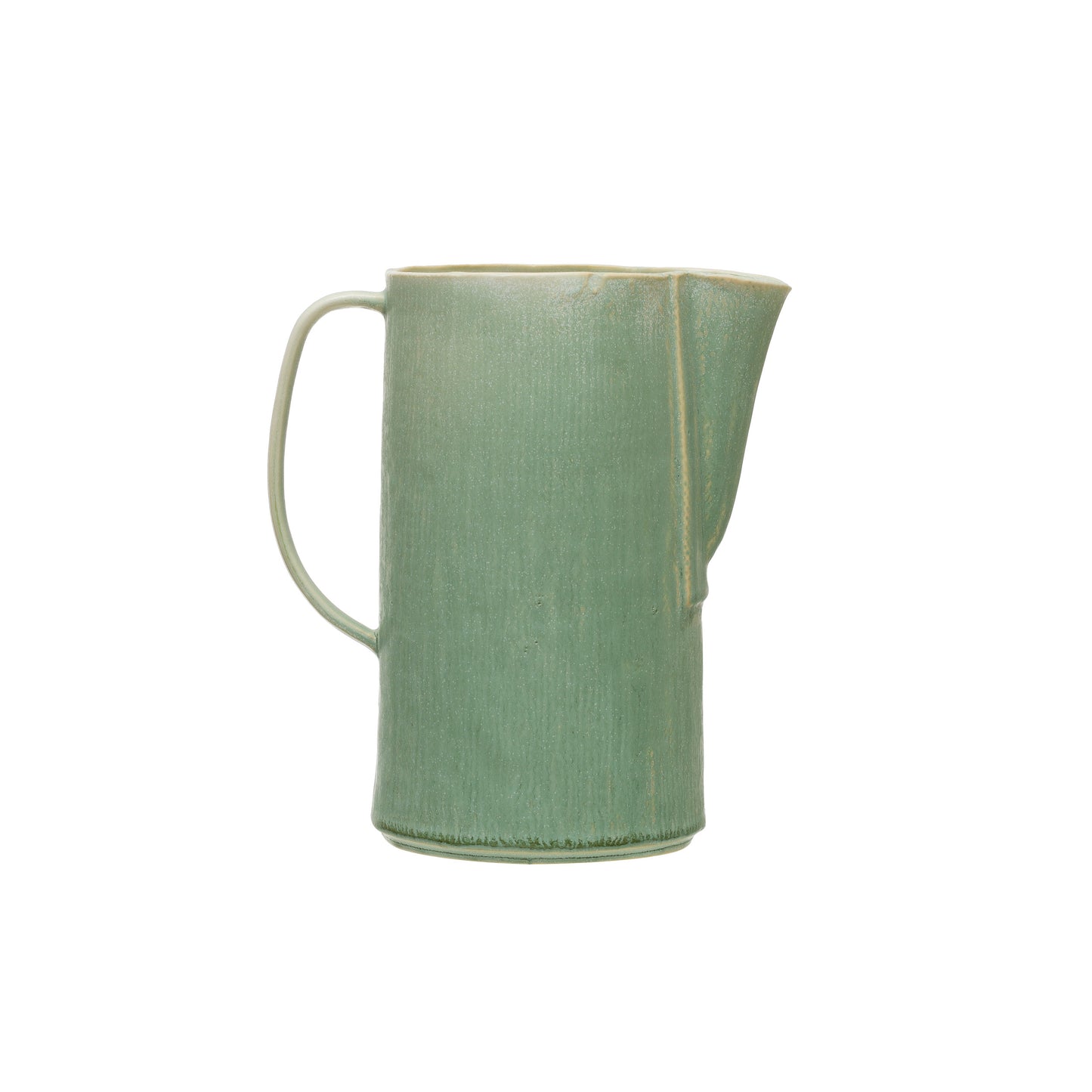 Glazed Pitcher, Linen Textured Soft Green