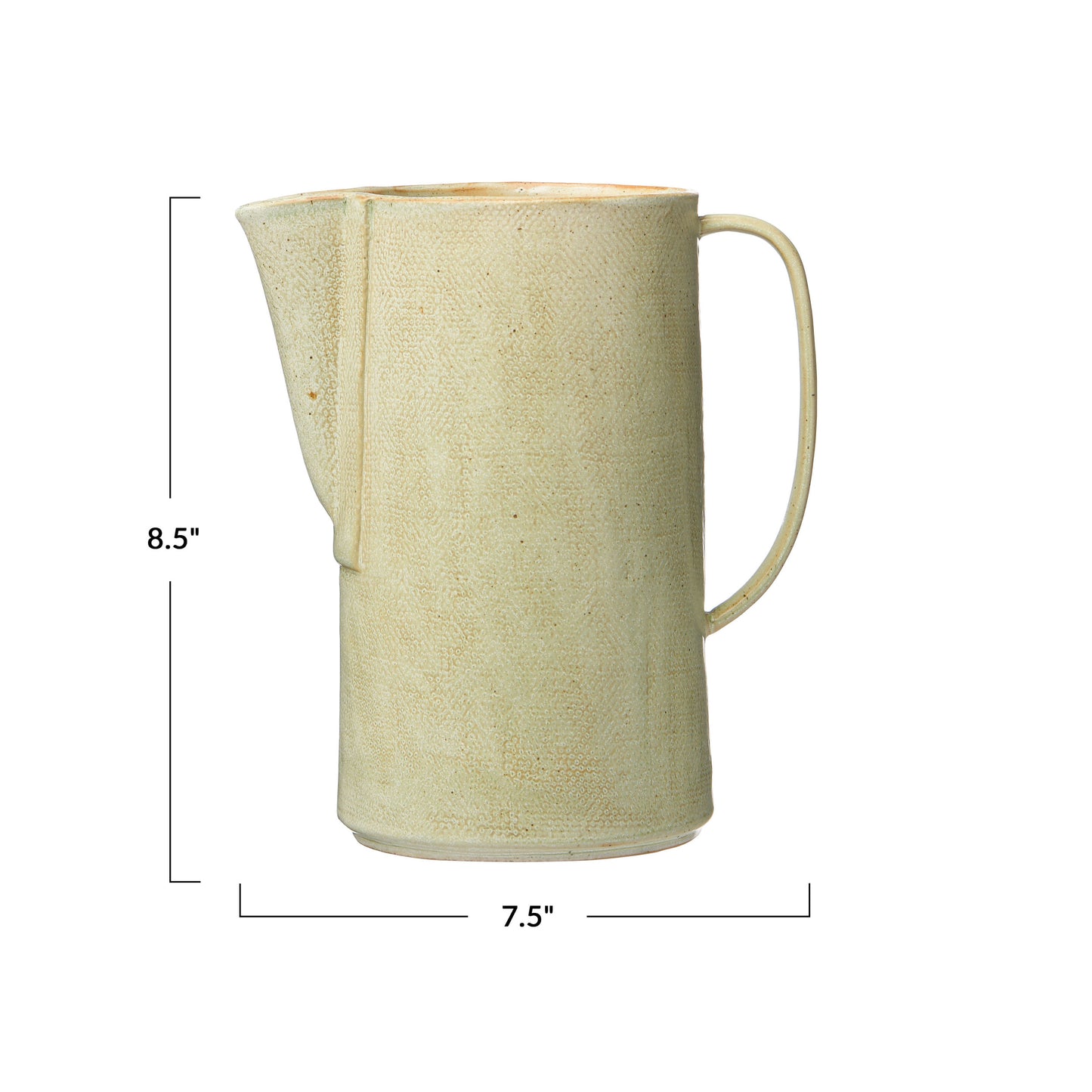 Glazed Pitcher, Linen Textured Soft Green