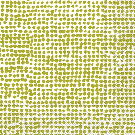Green & White Cocktail Napkins
