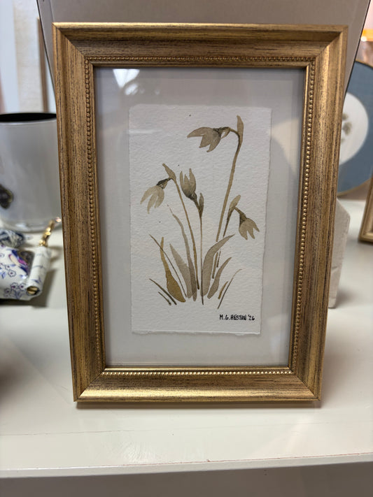 MGH Gold beaded botanicals 4 x 6