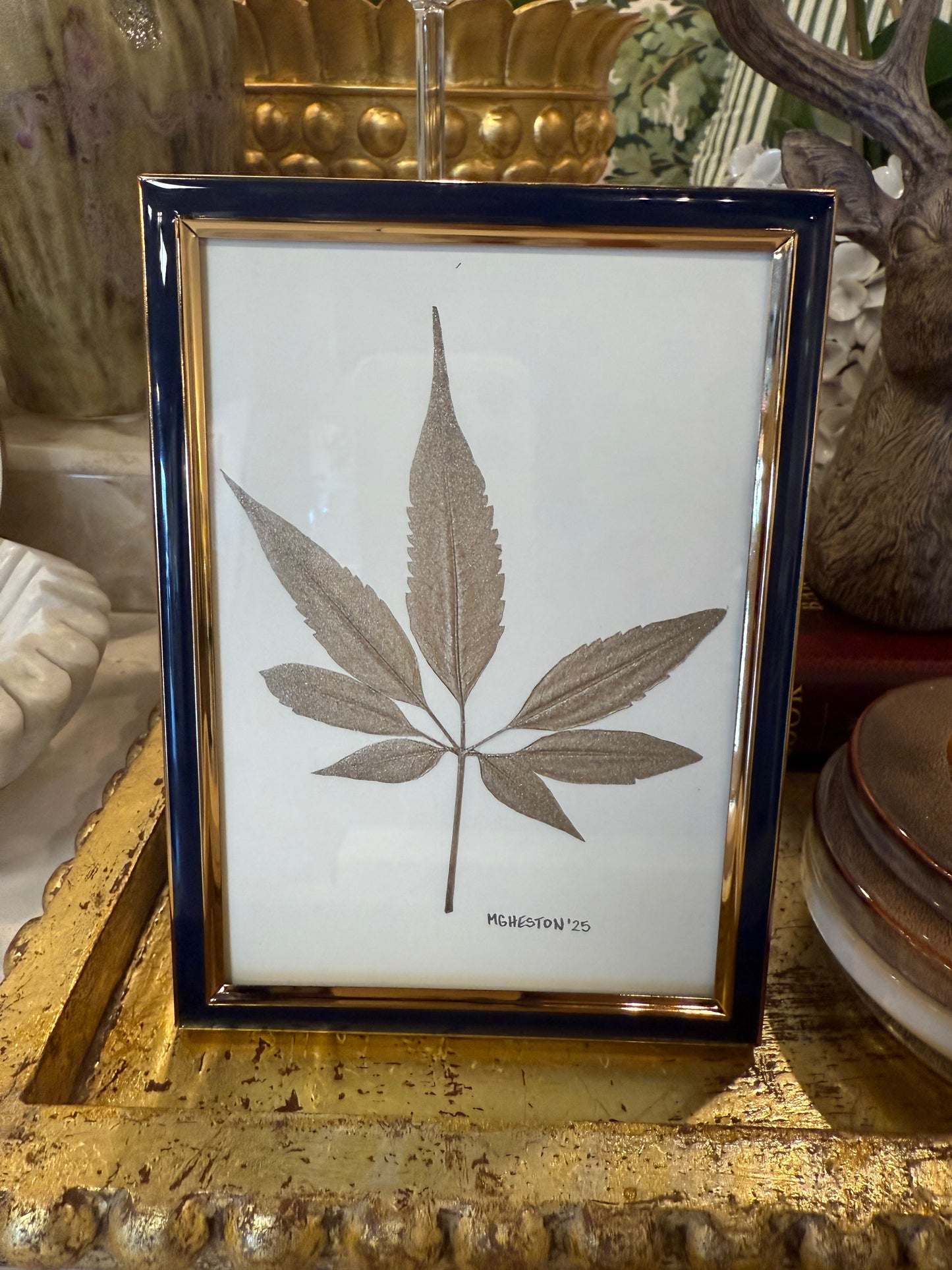 Square Framed Gold Leaf Art