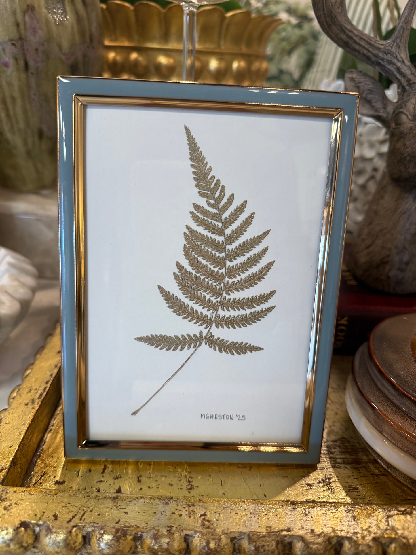 Square Framed Gold Leaf Art
