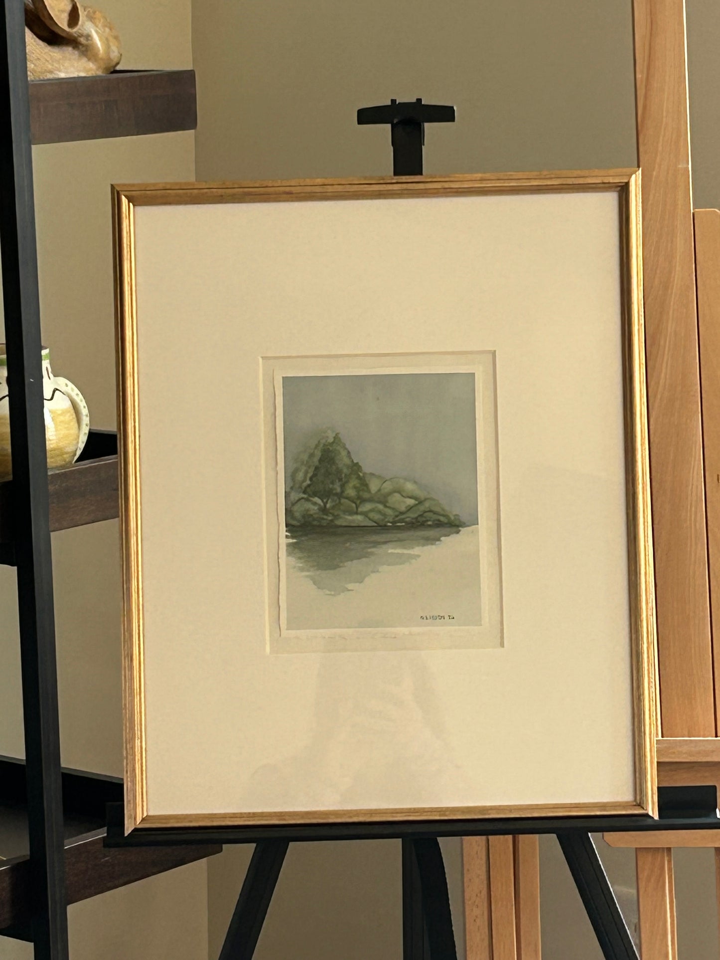 Tranquil trees in green Il watercolor