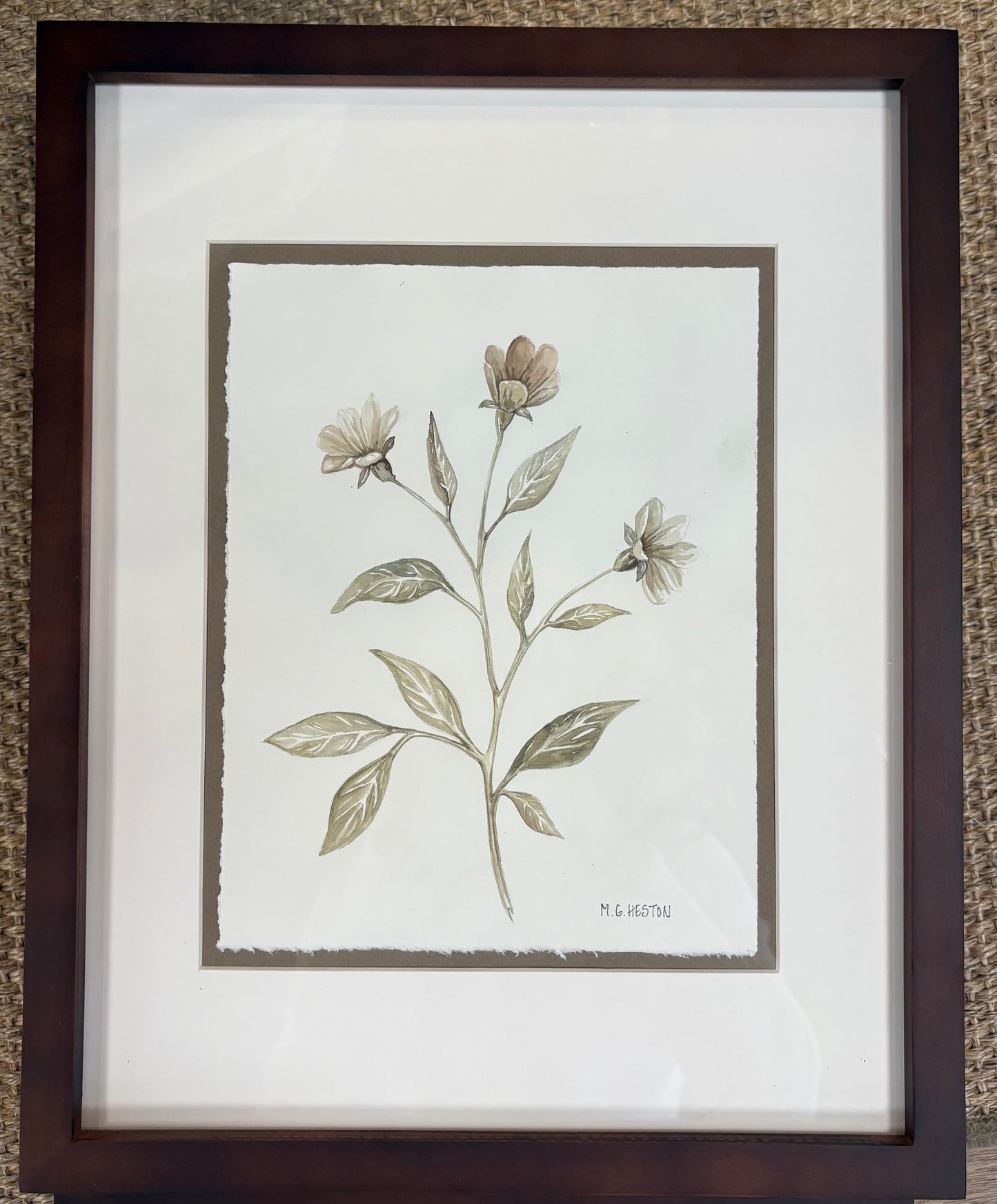 Dark Wood Framed Botanicals