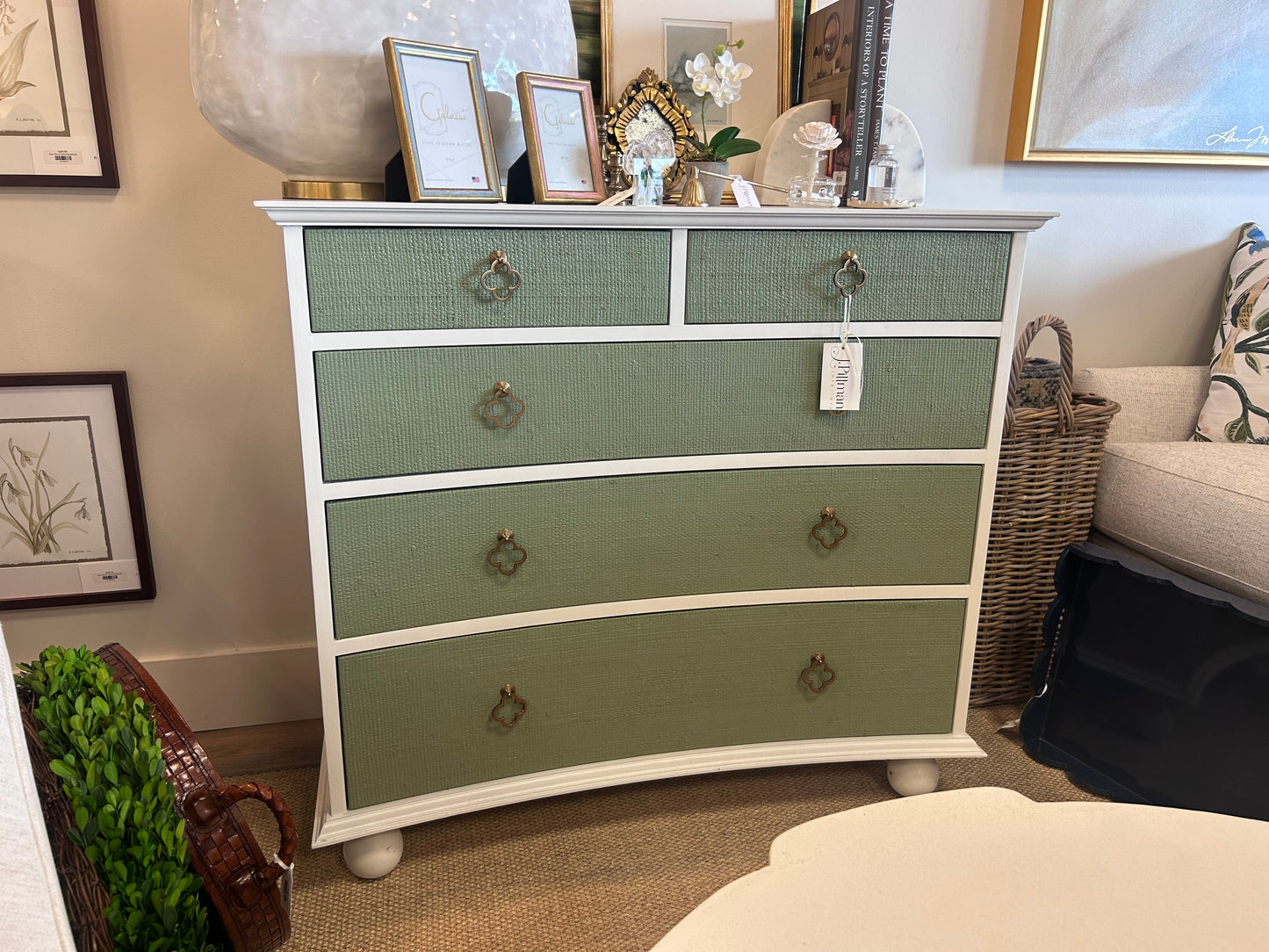 Green and White Chest