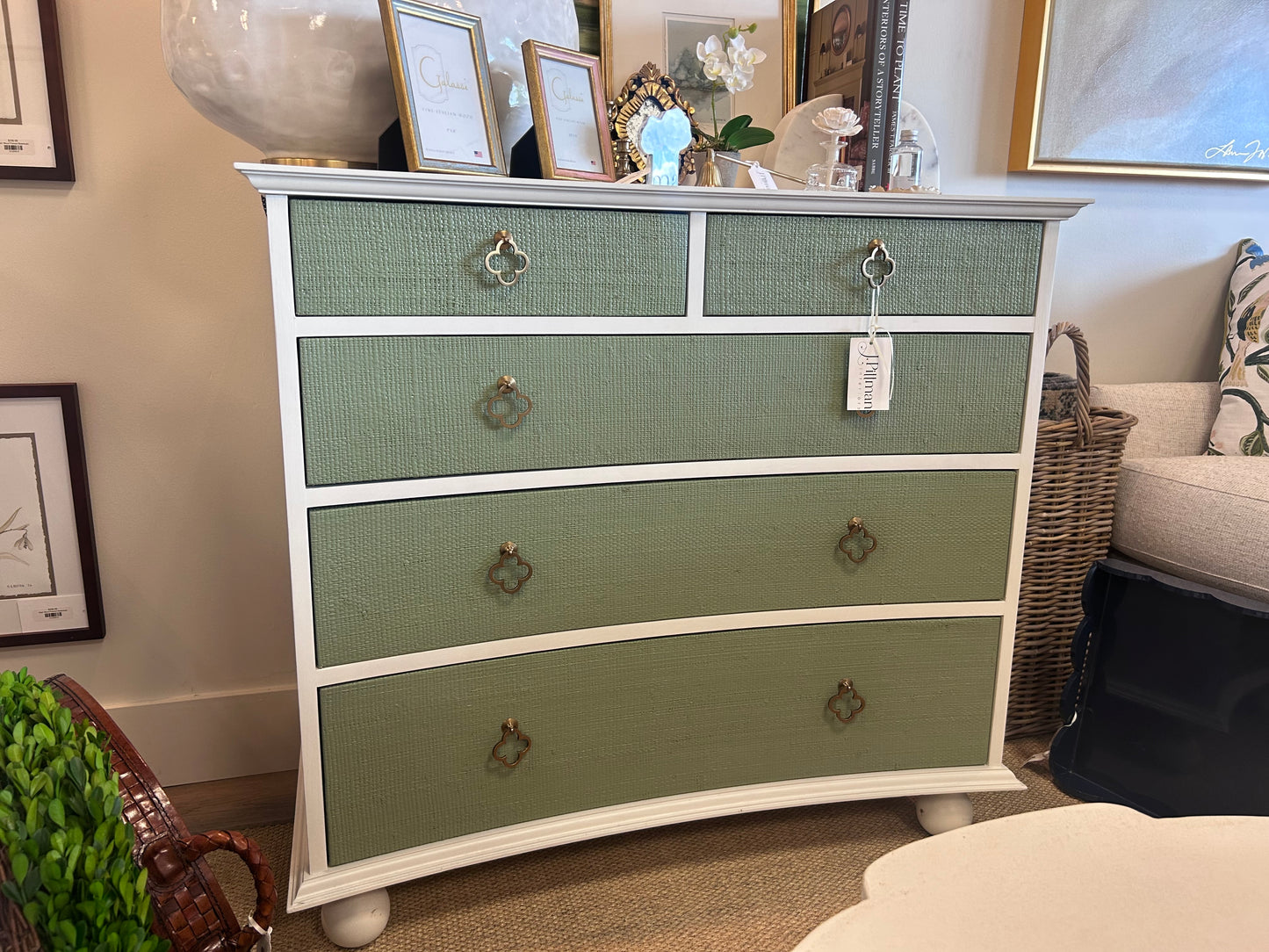 Green and White Chest