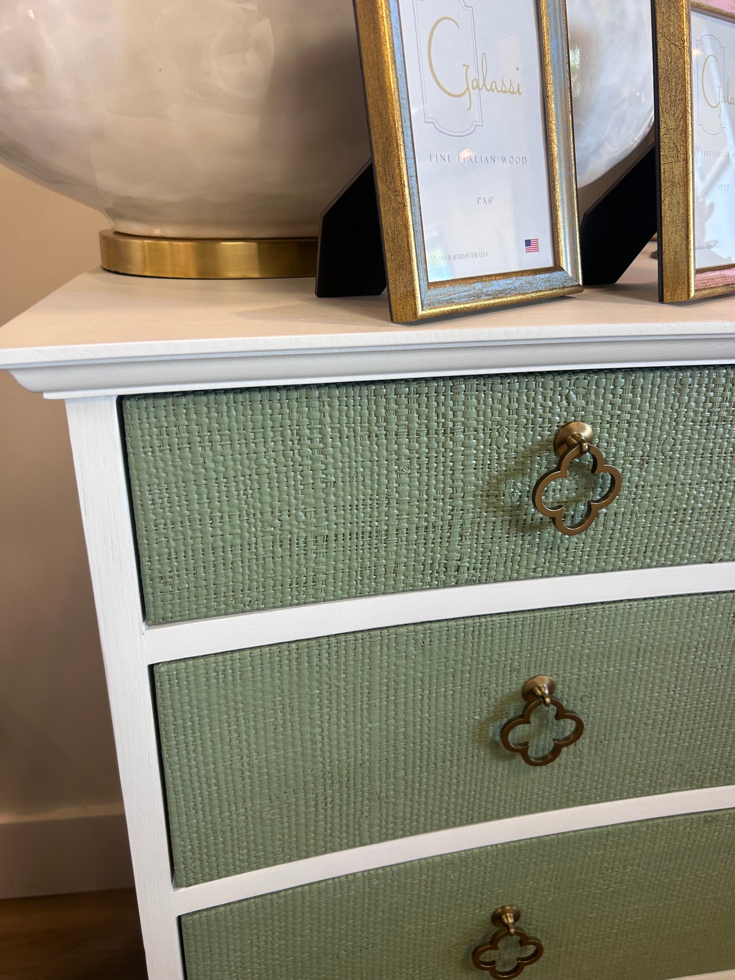 Green and White Chest