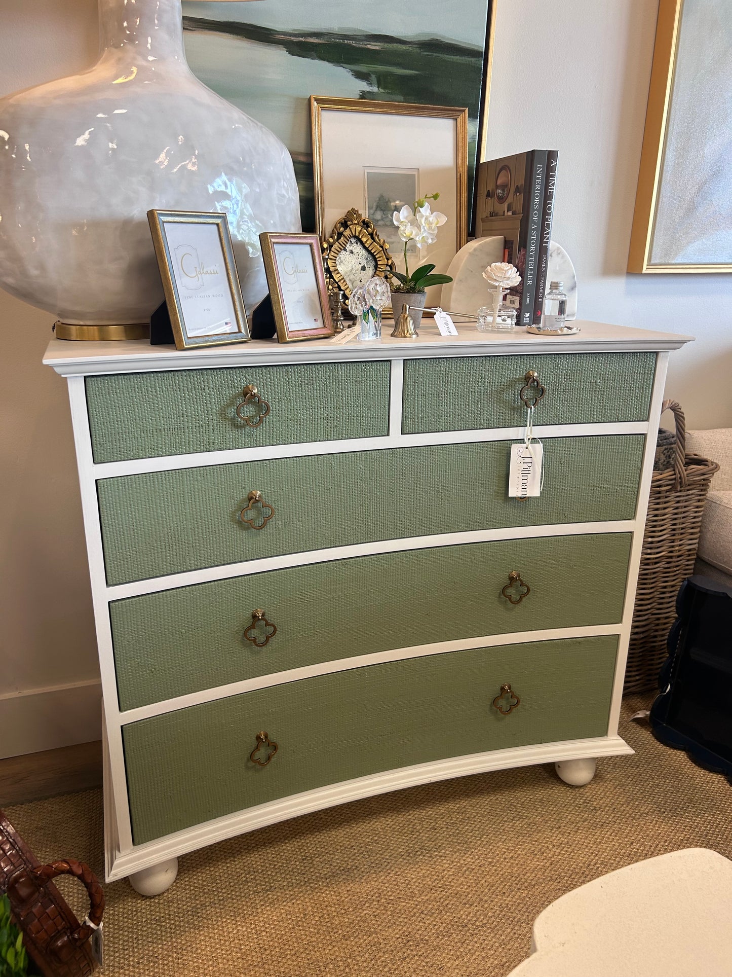 Green and White Chest