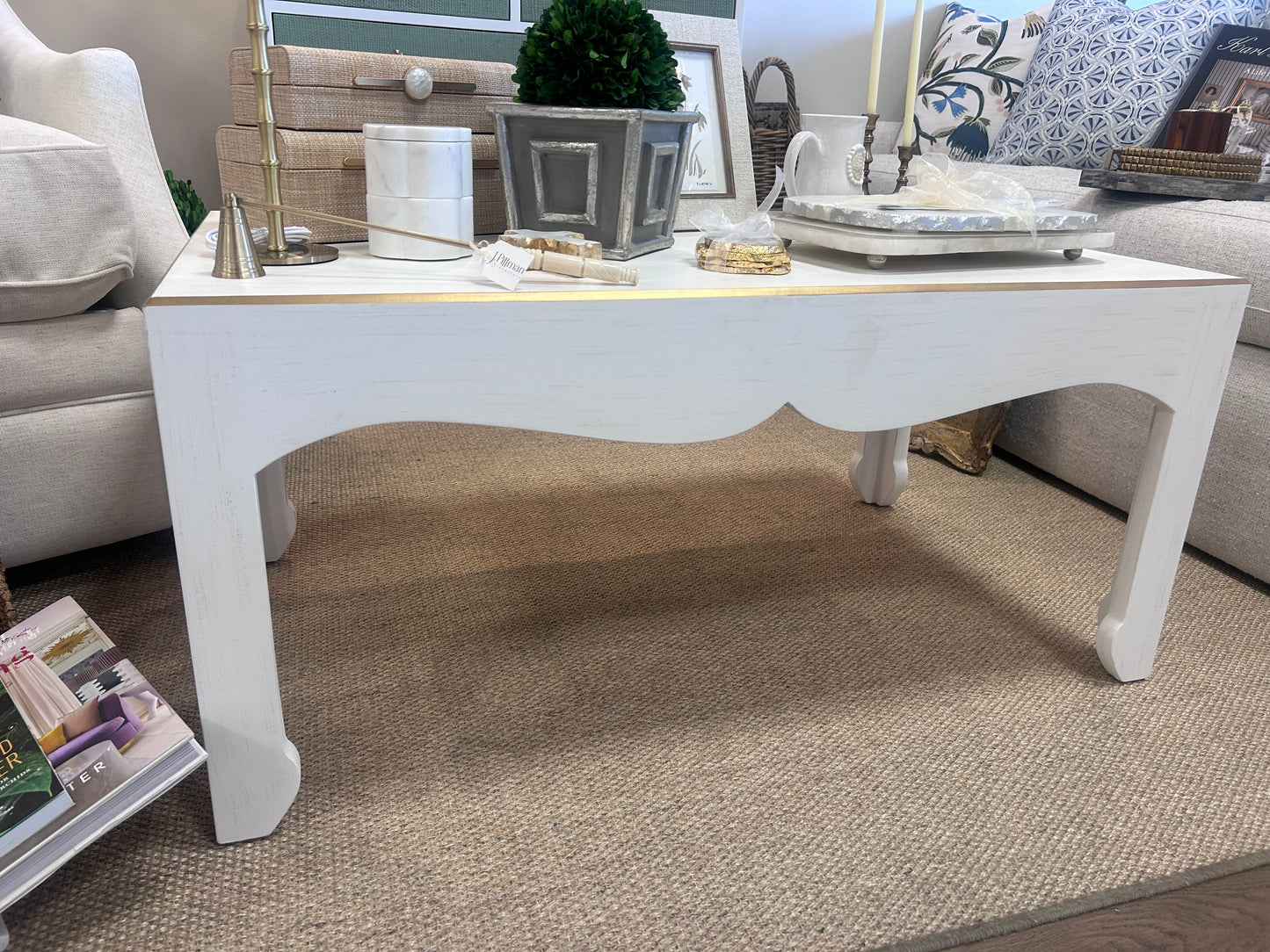 Warren Cocktail Table White Gold
