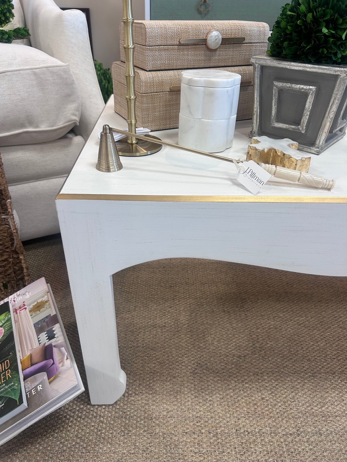 Warren Cocktail Table White Gold