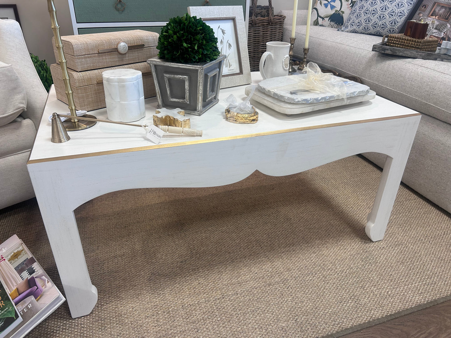 Warren Cocktail Table White Gold