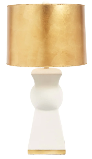 Heather lamp with gold shade