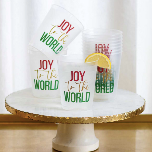 Joy To The World Frosted Cups