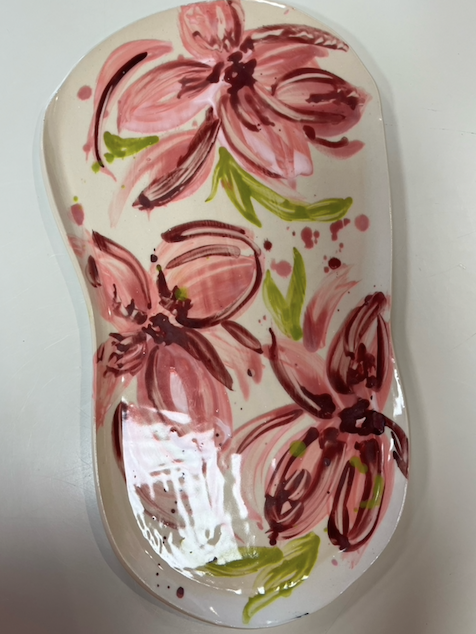 Large Floral Ceramic Tray