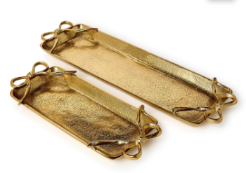 Gold Bow Tray Small