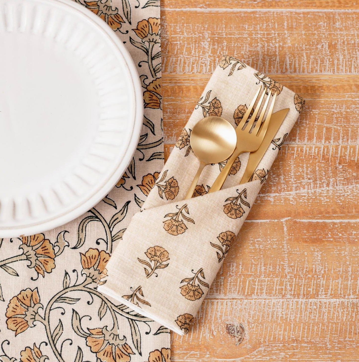 Mustard Block Print Napkins