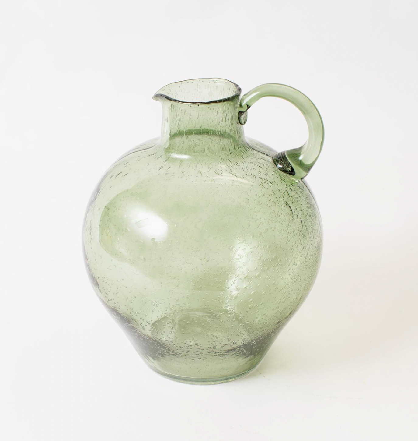 Hand Blown Green Pitcher