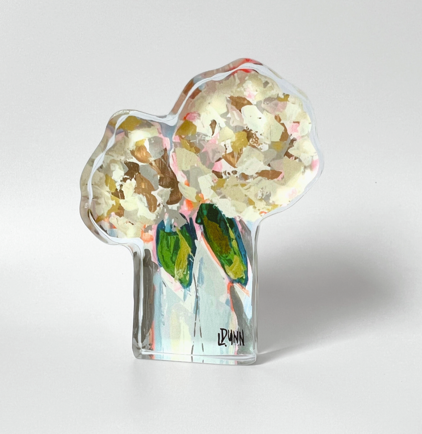 Two Hydrangea Blooms Acrylic Block - Bitty Block