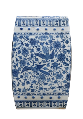 Blue and White Garden Stool