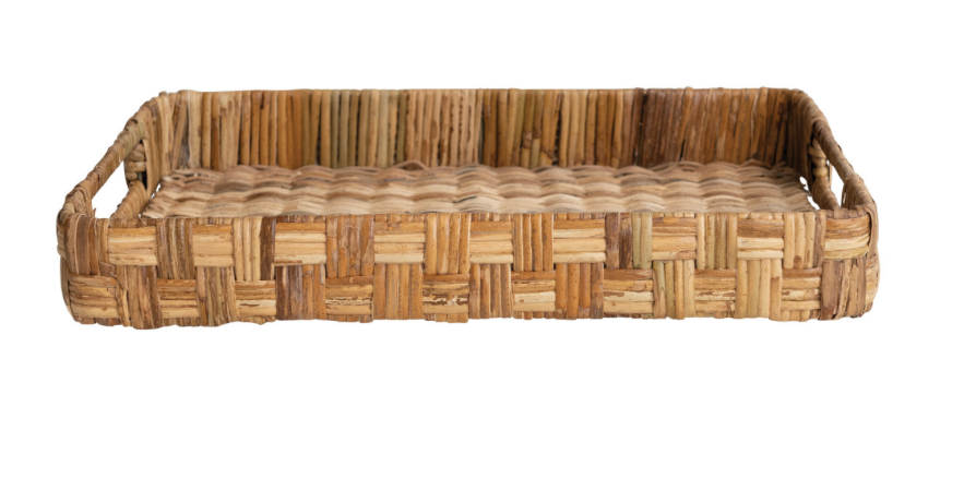 Small Hand-Woven Rattan Tray
