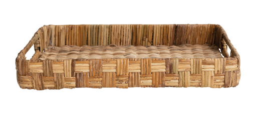 Small Hand-Woven Rattan Tray