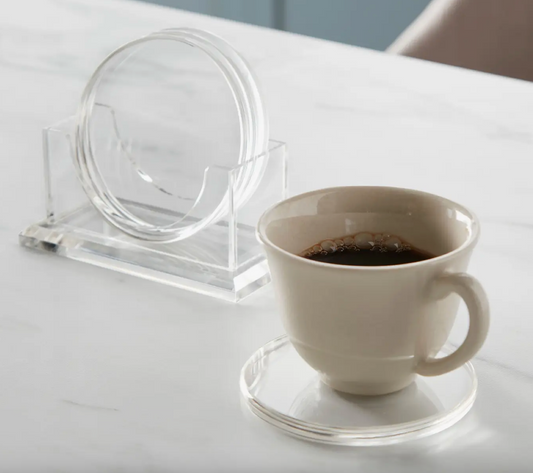 Round Coasters and Holder