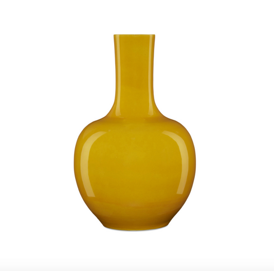 Yellow Long Neck Vase