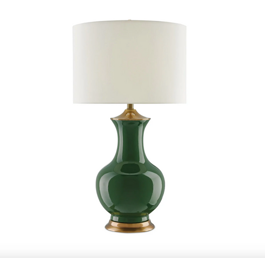 Glossed Emerald Table Lamp