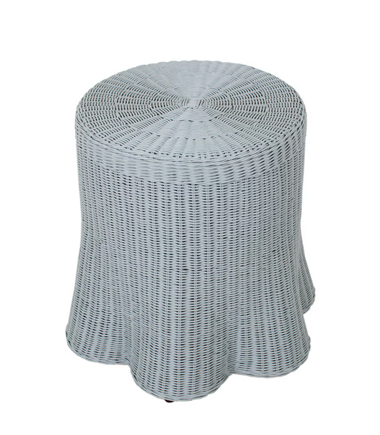 Blue Rattan Side Table