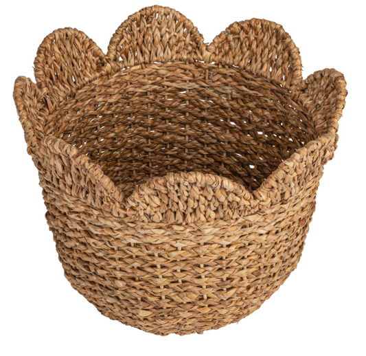 Small Scalloped Rattan Basket