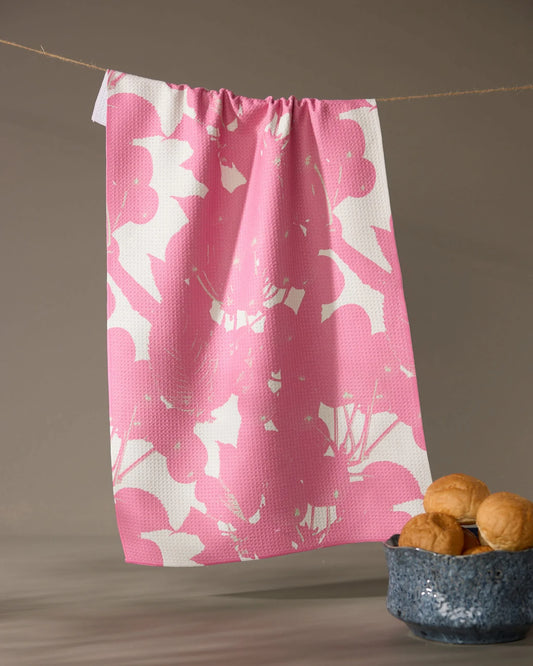 Geometry Bramble Pink Tea Towel