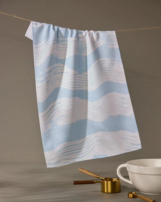 Geometry Light Blue Tea Towel