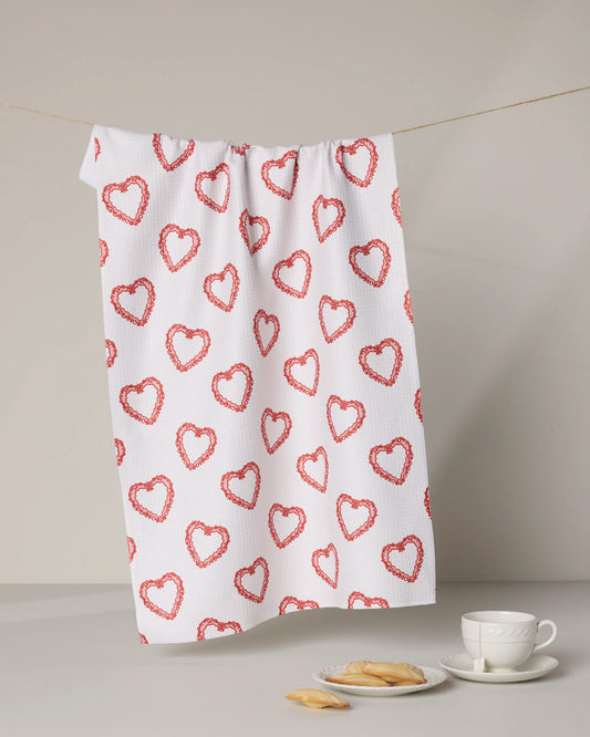Geometry Soft Heart Tea Towel