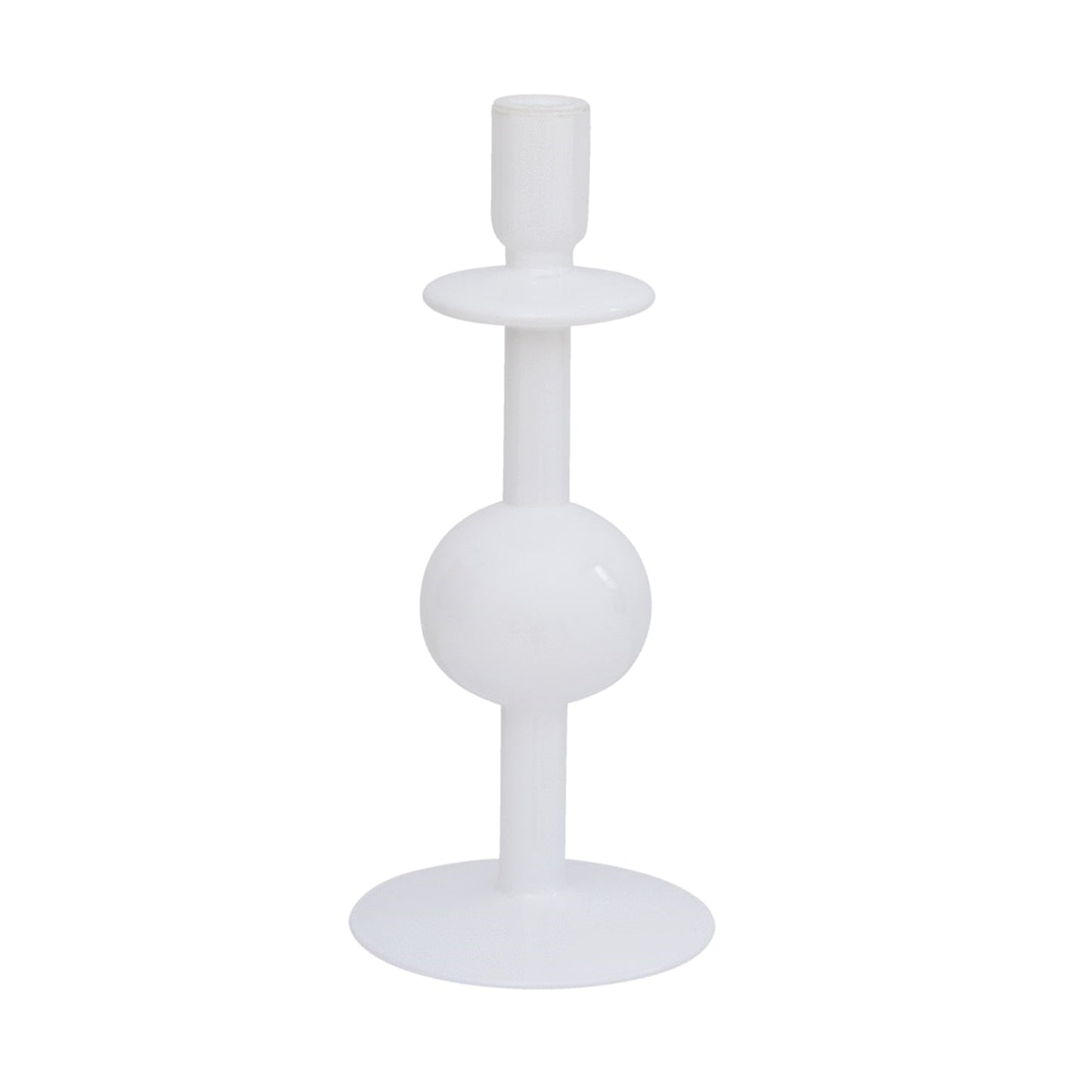 White  Recycled Glass Bulb Candle Holder