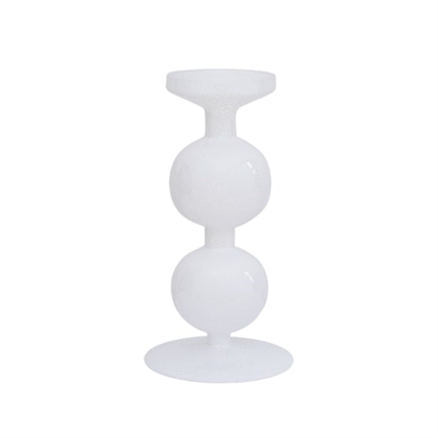 White Recycled Glass Double Bulb Candle Holder