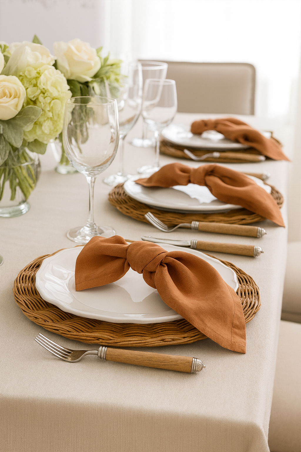 Terracotta Pure Linen Dinner Napkin