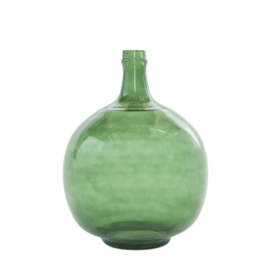Green Glass Blown Bottle