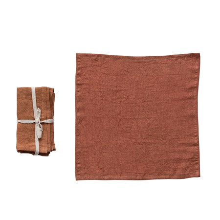 Rust Color Linen Napkins (Set of 4)