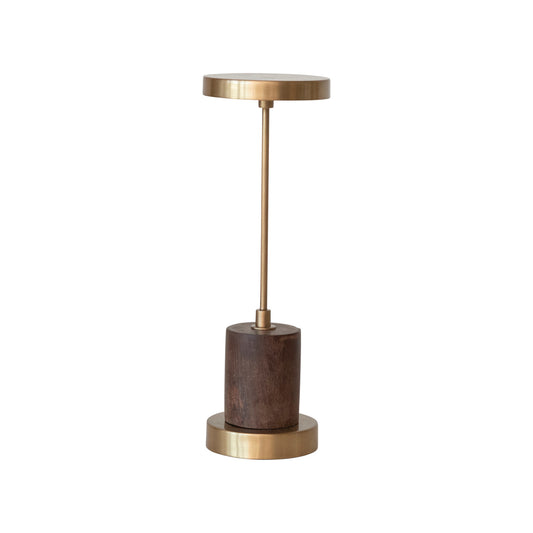 Gold and Wood Table Lamp
