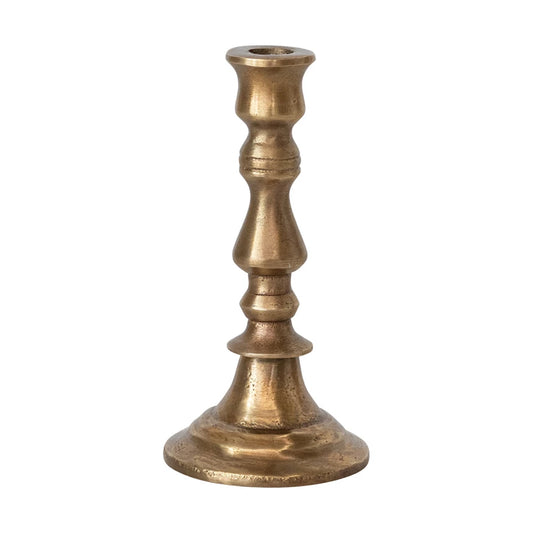 Antiqued Brass Taper Holder, Tall
