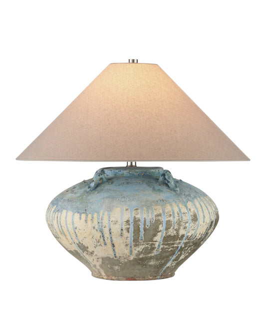 Antique Blue Drip Lamp