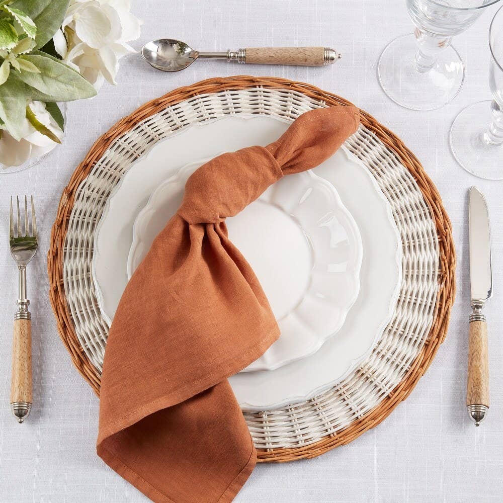 Terracotta Pure Linen Dinner Napkin