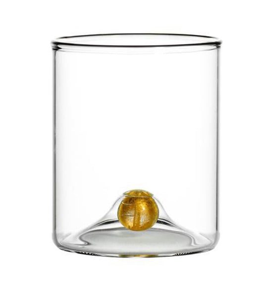 Old Fashioned Glass with Gold Pearl