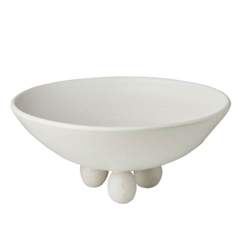 Matte White Footed Bowl, White Feet