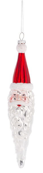 Glass Santa Ornament