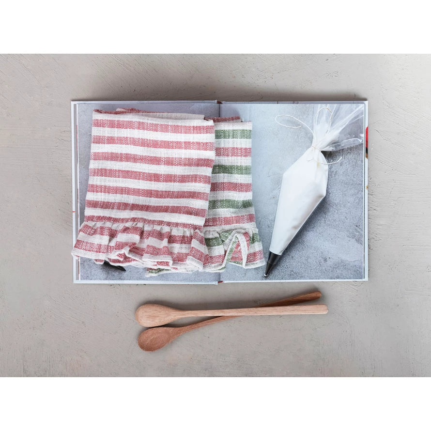 Cotton Ruffle Stripe Tea Towel (Christmas)